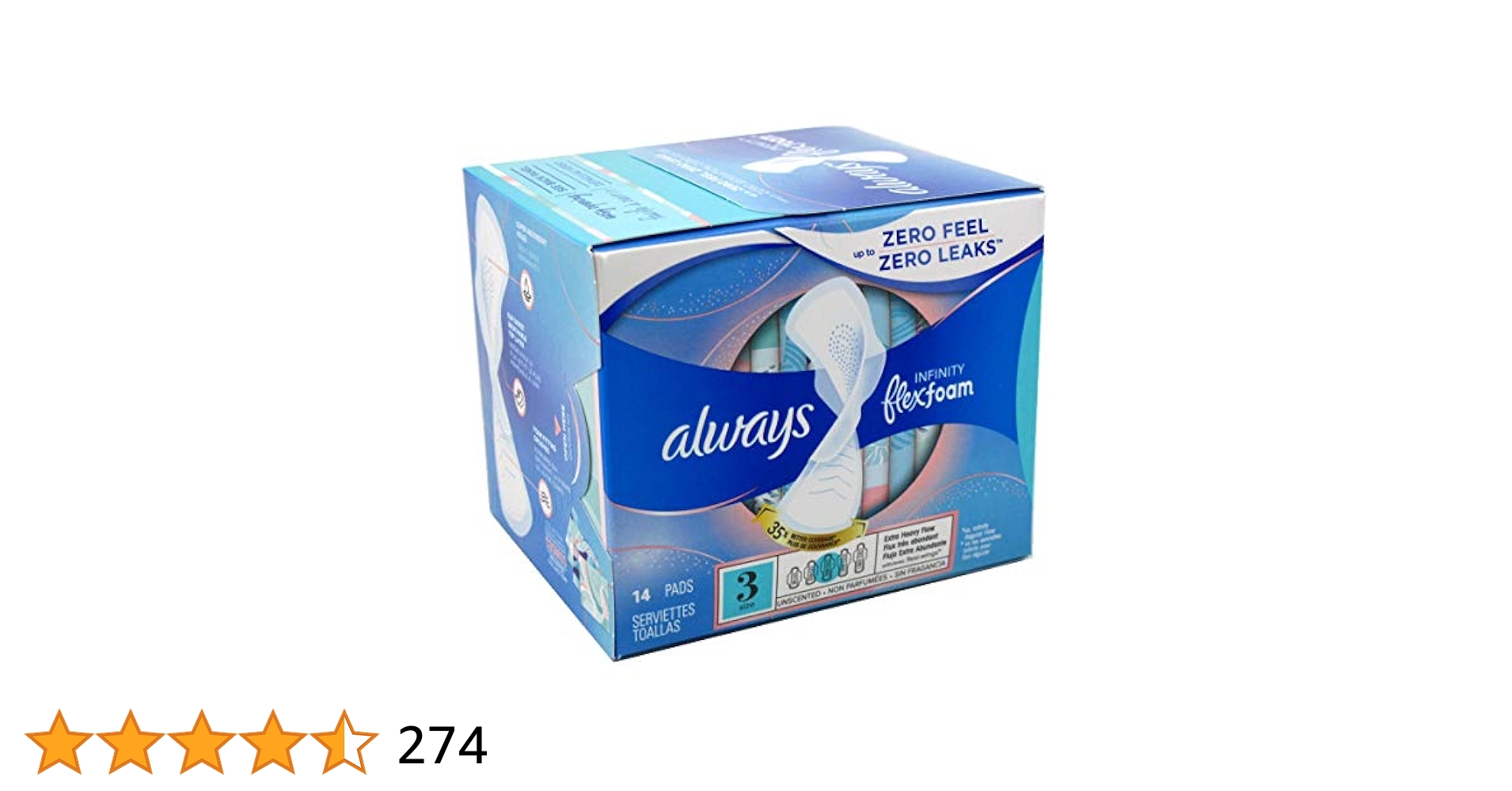 Always Infinity FlexFoam Size5 3箱セット Always, Infinity With FlexFoam Pads For Women, Size 5, Extra